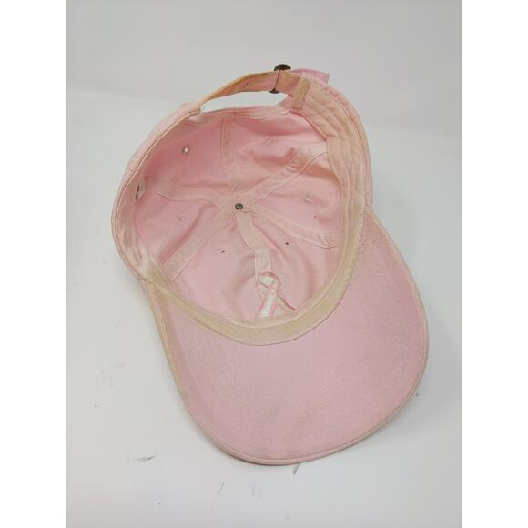 Breast Cancer Awareness Slideback Hat Embroidered Ribbon Logo Pink - Picture 7 of 9